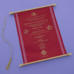 Elegant Red Scroll Invitation SC-6003