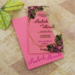 AWI-Stunning Acrylic Floral Wedding Invitation 10226