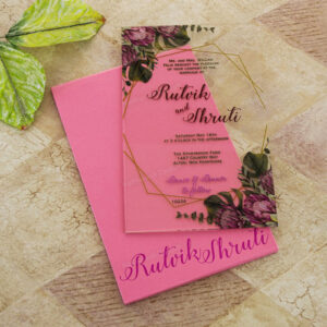 Stunning Acrylic Floral Wedding Invitation 10226