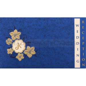 Blue & Cream Wedding Card 16084