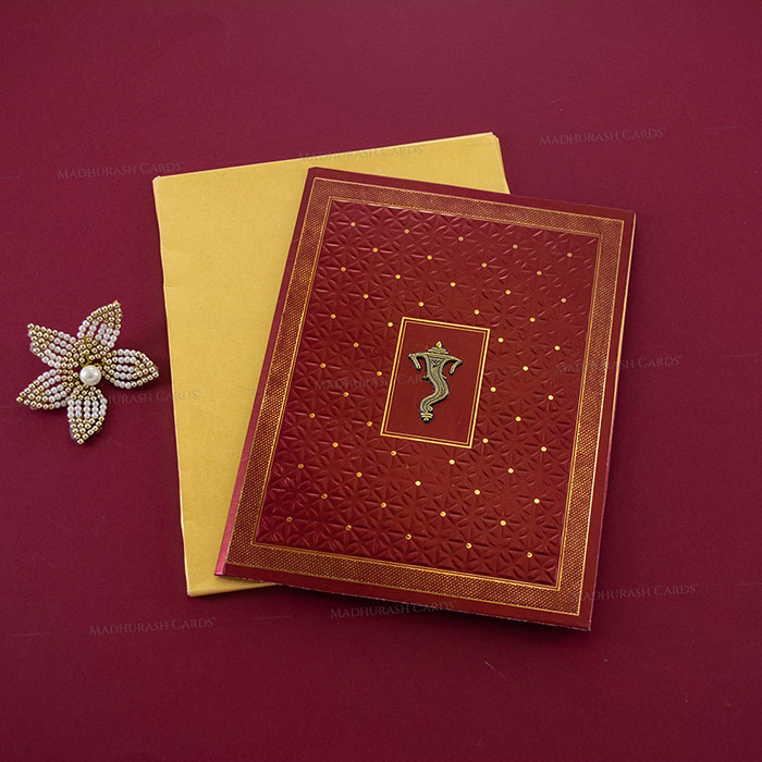 Divine Maroon Ganesha Invitation 23054