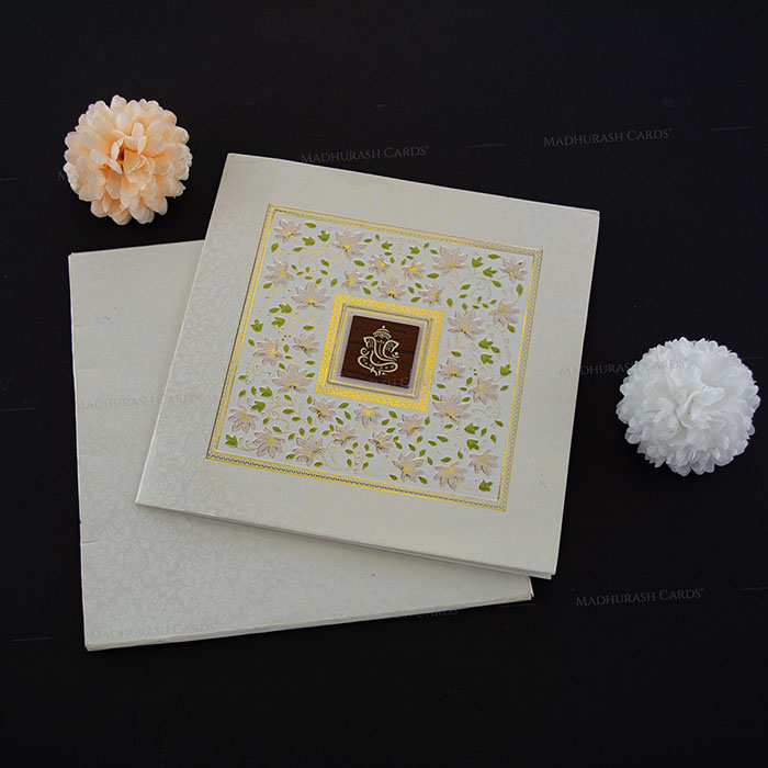 Elegant Embossed Wedding Card 23085