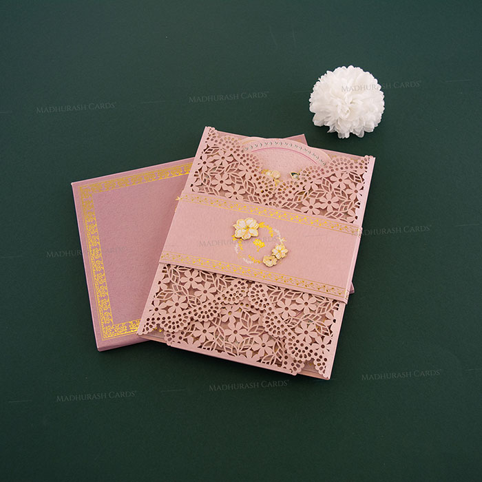 Floral Laser-Cut Wedding Card 3013