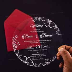 Floral Circle Acrylic Invite 9162