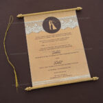 Latest Scroll Wedding Invitation Card SC-6034