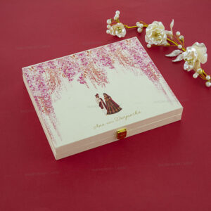 Luxurious Floral Box Wedding Card 2302
