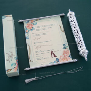 Designer Floral Scroll Invitation SC-6021