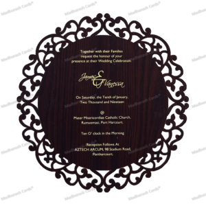 Round Laser-Cut Invitation Card 9725