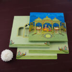 HWC-Magnificent Radha Krishna Wedding Card 24028