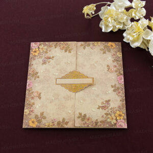 Dazzling Two-Door Matte Wedding Card 24049