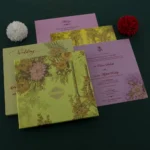 FMC-Refined Floral Hardbound Wedding Card 2217