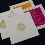 FMC-Elegant Damask Design Wedding Card 6558