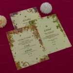 FMC-MMC-Timeless Floral Hardbound Wedding Invite 455