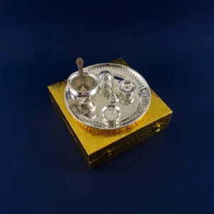 Sacred Festive Silver Pooja Set Box