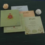 FMC-MMC-Elegant Lotus Theme Padded Wedding Card 452