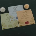 FMC-MMC-Elegant Lotus Theme Padded Wedding Card 452