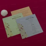 FMC-MMC-Vibrant Floral Padded Wedding Card 479